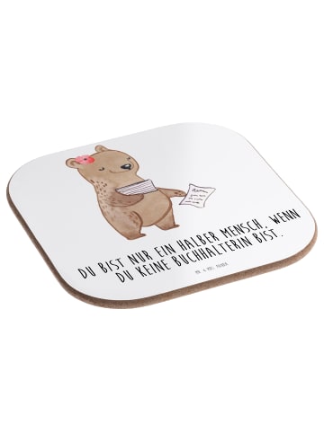 Mr. & Mrs. Panda Tischuntersetzer Buchhalterin Herz mit Spruch in Weiß