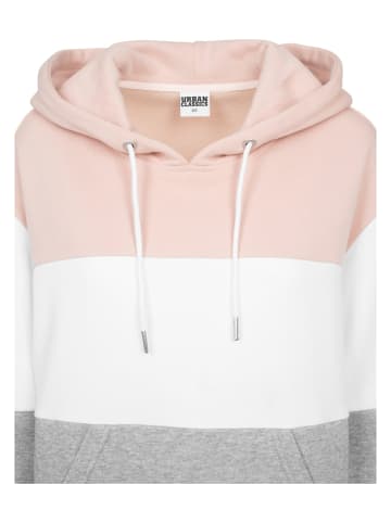 Urban Classics Urban Classics Damen Ladies Oversize 3-Tone Hoody in light rose/white/grey