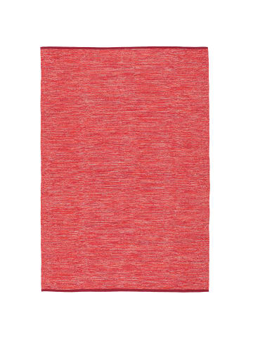 Pergamon Baumwolle Natur Kelim Teppich Easy Meliert in Rot