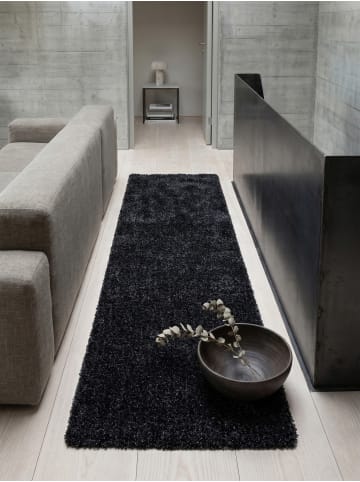 KADIMA DESIGN Teppich Hochflor Shaggy Waschbar Einfarbig RHEIN Strapazierfähig in Anthrazit