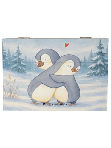 Mr. & Mrs. Panda Erinnerungsbox Pinguine Kuscheln Design ohne Sp... in Weiß