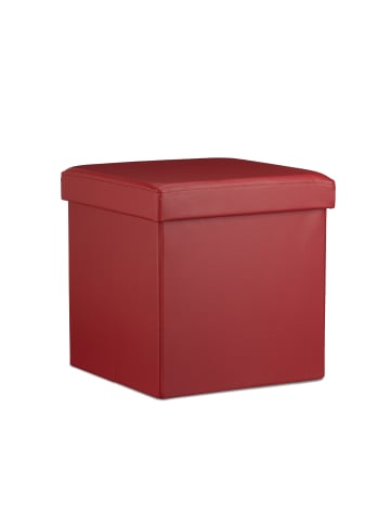 relaxdays Faltbarer Sitzhocker in Dunkelrot - (B)38 x (H)38 x (T)38 cm