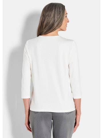 GOLDNER Kurzgröße:  Viskose-Oberteil mit Halbarm in cremeweiß