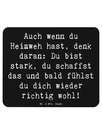 Mr. & Mrs. Panda Mauspad Spruch Heimweh überwinden mit Spruch in Schwarz