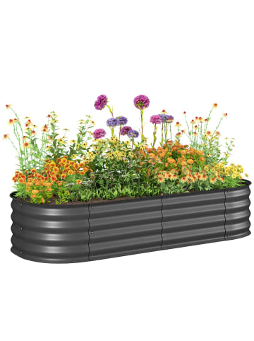 Outsunny Hochbeet in Dunkelgrau 150L x 62B x 30H cm