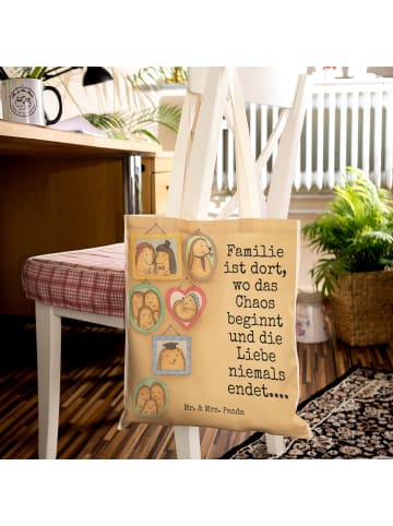 Mr. & Mrs. Panda Einkaufstasche Igel Familie Design mit Spruch in Weiß
