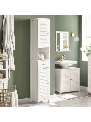 SoBuy Badezimmerschrank in Mattweiß - (W) 29 x (H) 170 x (L) 32 cm