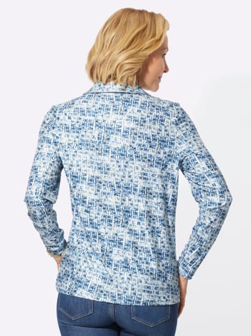 WITT WEIDEN Winter-Shirt in ecru-mittelblau-bedruckt