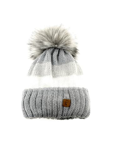 Faera Mütze mit Innenfutter im Herbst oder Winter Bommel-Mütze in Blau