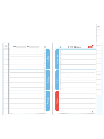 ROTH Hausaufgabenheft Unicolor für clevere Faule, Splash Blue in Blau
