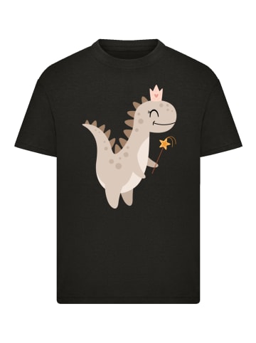 F4NT4STIC T-Shirt Niedlicher Mädchen Dinosaurier in schwarz