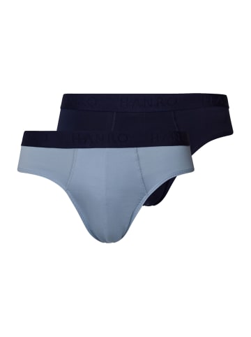 Hanro 2er-Pack Slips Cotton Essentials in deep navy/sea breeze