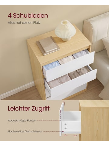 VASAGLE 4er-Set: Kommode Kailyn in Gelb mit Holzmaserung - (B)60 x (H)97.4 x (T)40 cm