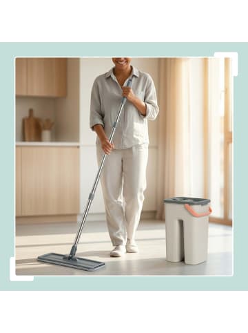 relaxdays Flachmopp-Set in Grau - 3 l