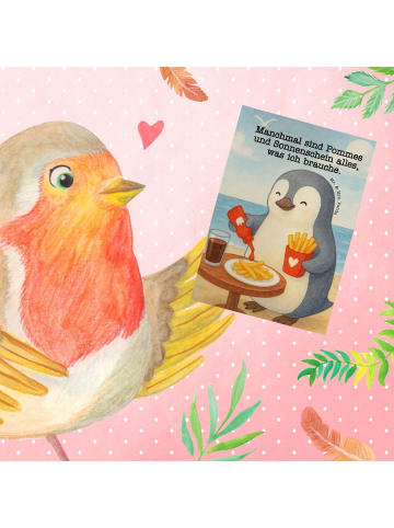 Mr. & Mrs. Panda Beileidskarte Pinguin Pommes Design mit Spruch in Weiß