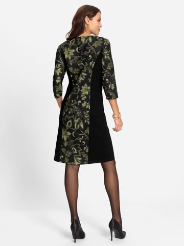 WITT WEIDEN Jersey-Kleid in schwarz-oliv-bedruckt