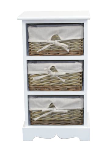 möbel-direkt Regal mit 3 Weidenkörben Sansibar in weiß