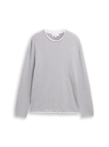 TOM TAILOR Denim Pullover in light stone grey melange