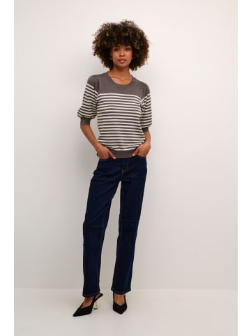 CULTURE Strickpullover CUannemarie in Falcon/whitecap stripe