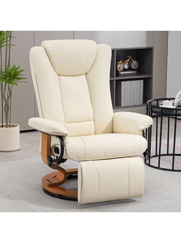 HOMCOM Relaxsessel-78L x 88B x 103H cm-Cremeweiß