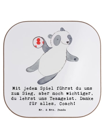 Mr. & Mrs. Panda Tischschoner Handball Trainerin Dankeschön mit ... in Weiß
