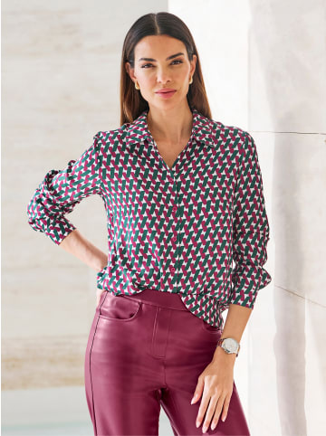 Heine Druckbluse in bordeaux-moos-bedruckt
