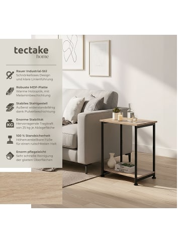 tectake Beistelltisch Yonkers 38,5 x 30 x 51,5 cm, Industrial Holz hell, Eiche Sonoma