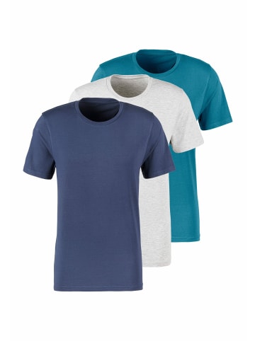 Bruno Banani T-Shirt in navy, grau-meliert, petrol