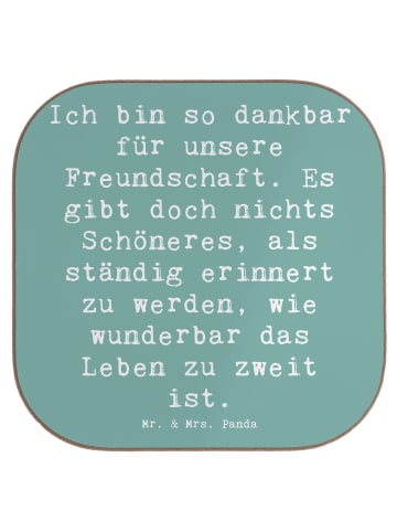 Mr. & Mrs. Panda Glas-Untersetzer Spruch Dankbarkeit für Freunds... in Meeresbrise