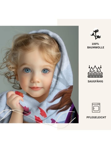 MTOnlinehandel Kinder Badetuch / Strandtuch "Eiskönigin, Anna & Elsa" in Hellblau