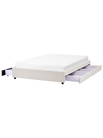 Beliani Doppelbett PRADES in Beige - (W) 169 x (H) 32 x (L) 211 cm
