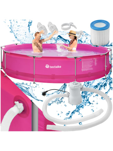 tectake Swimming Pool rund mit Stahlrahmen und Filterpumpe Ø 360 x 76 cm