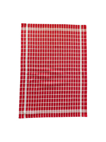 Le Comptoir de la Plage 4er-Set Geschirrtuch "Karo-Design"  in Rot - (L)70 x (B) 50 cm