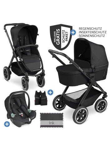 ABC-Design 3in1 Kinderwagen-Set Samba - inkl. Babywanne, Autositz in schwarz