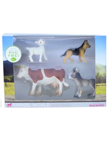 bullyland Animal World Ziege Hund Esel Kuh Tierfiguren in mehrfarbig