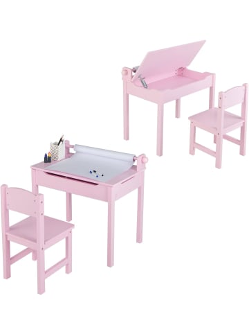 COSTWAY Schreibtisch Set ab 3 Jahren in Rosa