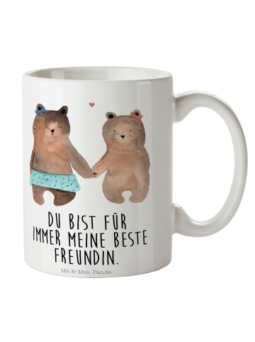 Mr. & Mrs. Panda milchkaffeetasse Bär Freundin mit Spruch in Weiß