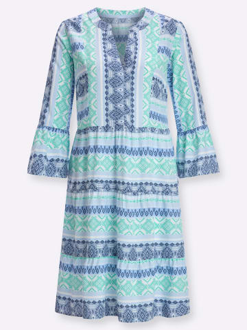 Sieh an! Kleid in hellblau-jeansblau-bedruckt