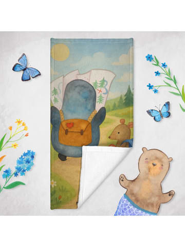 Mr. & Mrs. Panda Strandtuch Pinguin & Maus Wanderer Design ohne ... in Weiß