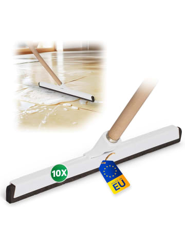 Novaliv Novaliv 10x Fliesenabzieher Dusche Boden mit Holzstielstiel Kunststoff in Weiß