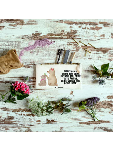 Mr. & Mrs. Panda Kosmetiktasche Bär Kind mit Spruch in Weiß