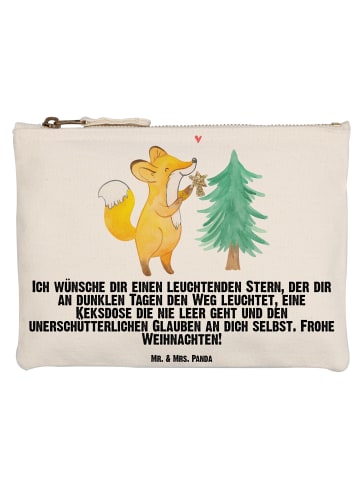 Mr. & Mrs. Panda Menschrmäppchen Fuchs Weihnachtsbaum mit Spruch in Weiß