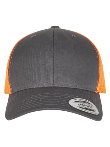  Flexfit Trucker in charcoal/neon orange