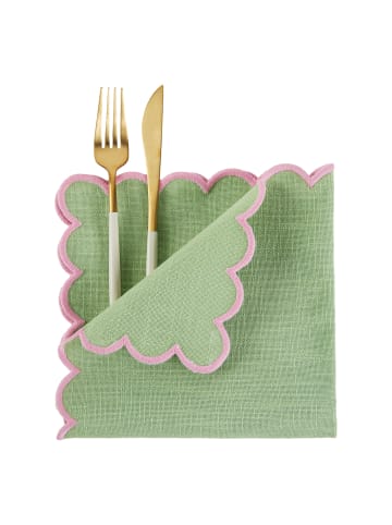 Butlers Serviette SUMMER CHEER 6er-Set in Grün / Pink