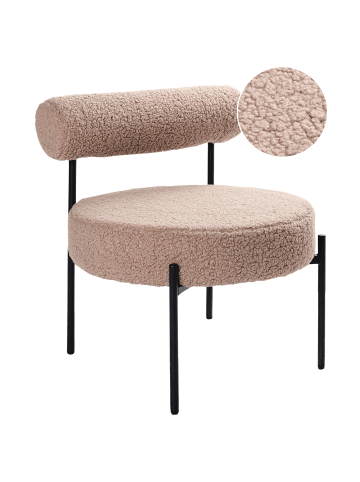 Beliani Sessel ALPHA in Beige/Schwarz - (W) 60 x (H) 66 x (L) 60 cm