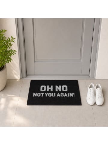 relaxdays Fußmatte "Oh No" in Schwarz/ Weiß - (B)60 x (T)40 cm