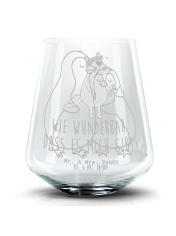 Mr. & Mrs. Panda Blümchentail Glas Pinguine Einschlafen ohne Spruch in Transparent