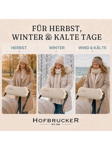 Hofbrucker Lammfell-Handwärmer für Kinderwagen in Beige