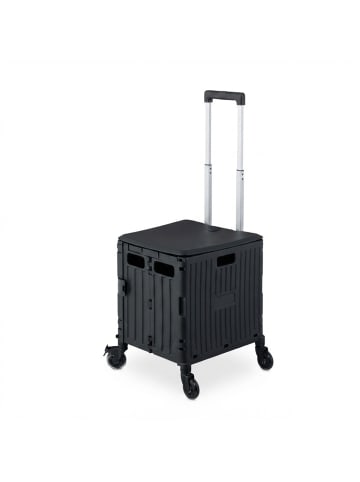 relaxdays Einkaufstrolley in Schwarz