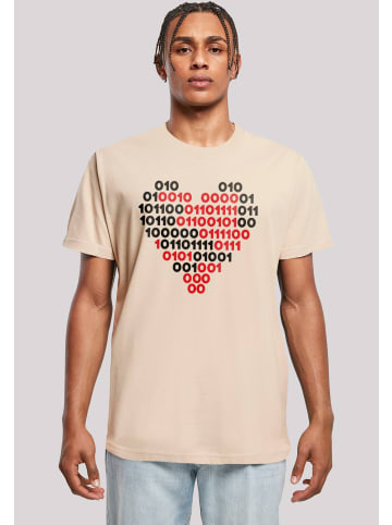 F4NT4STIC T-Shirt I love you 01001001 Binary Code Herz  Valentinstag in sand